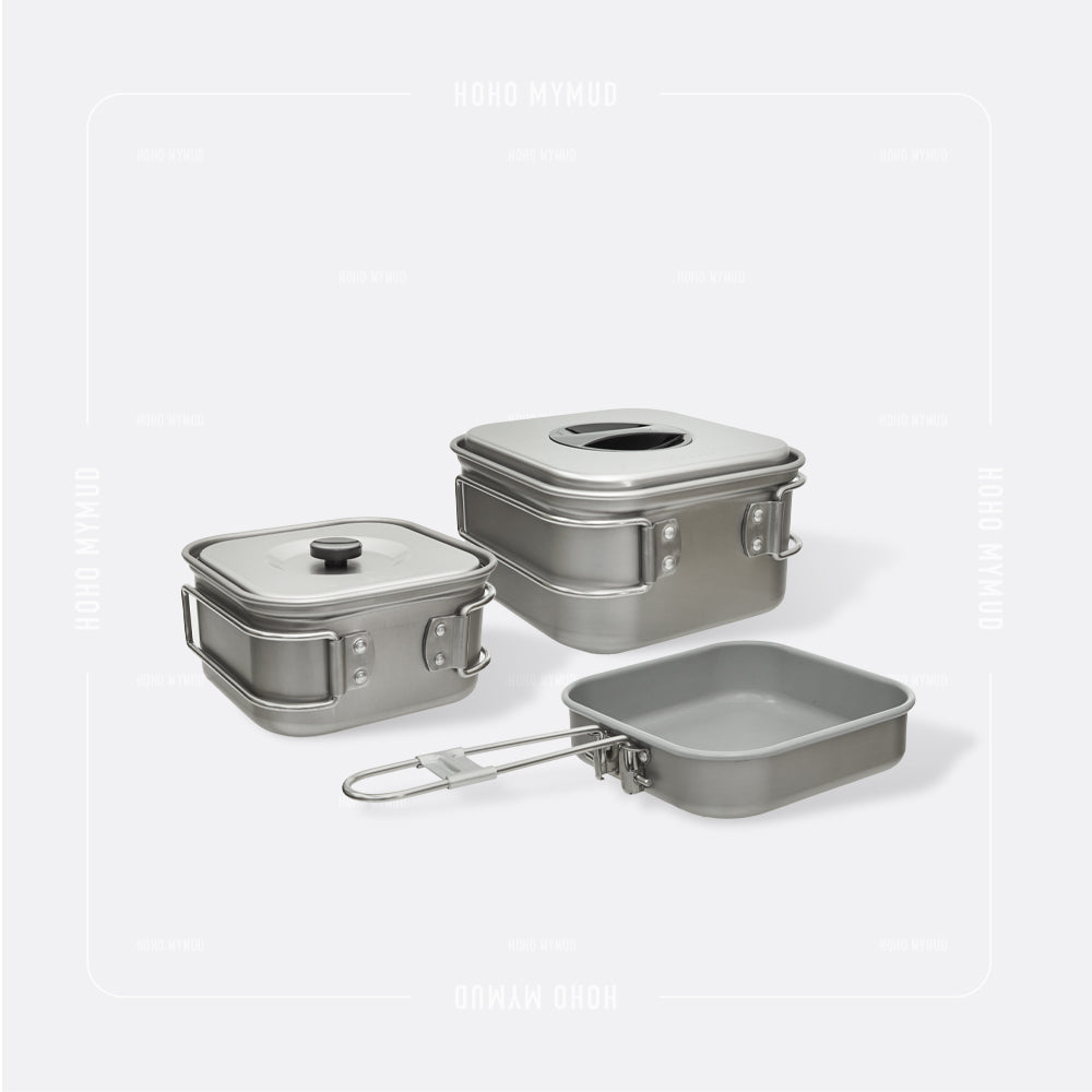 本月優惠 UNIFLAME Yama Cooker Square 3 超輕方型鍋具組
