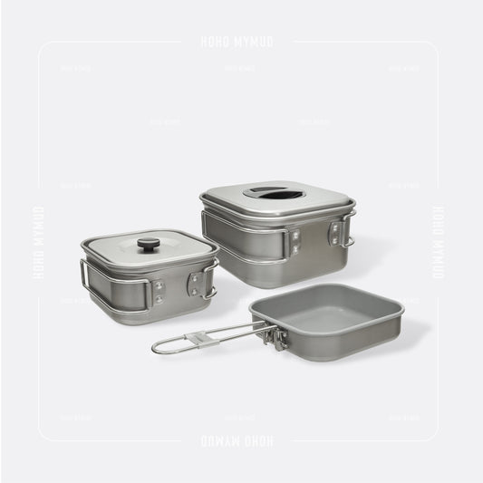 本月優惠 UNIFLAME Yama Cooker Square 3 超輕方型鍋具組